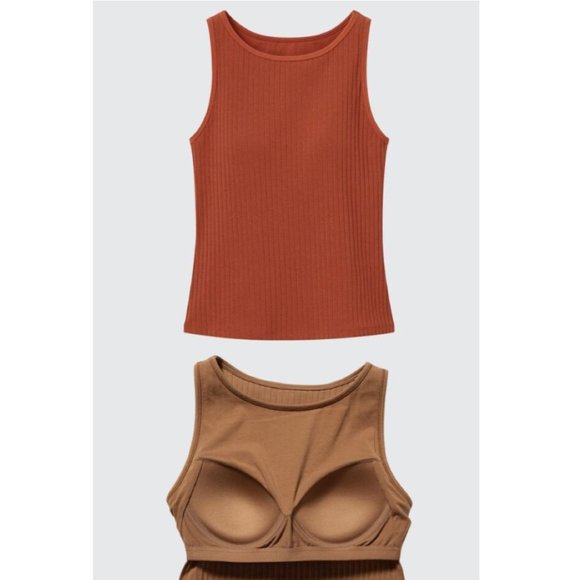 Uniqlo Ribbed Cropped Bra Top - Picture 1 of 3